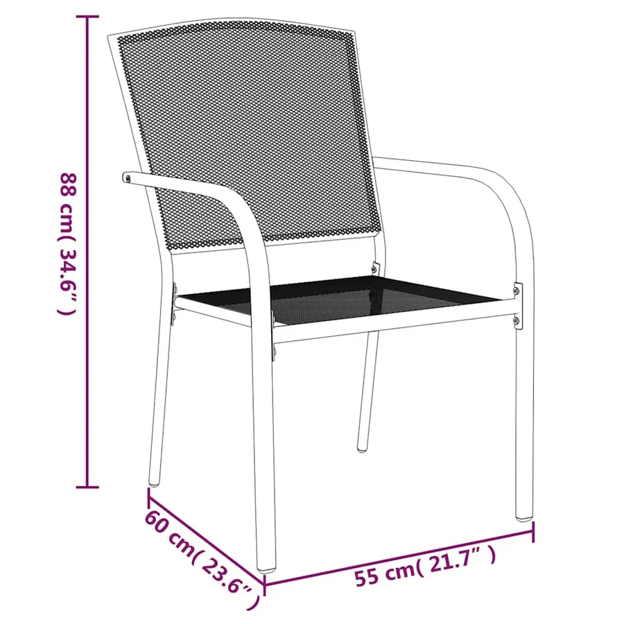 Ensemble à manger de jardin 9 pcs anthracite acier - 9