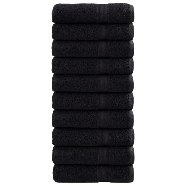 Serviettes de douche de qualité supérieure SOLUND 10 pcs noir