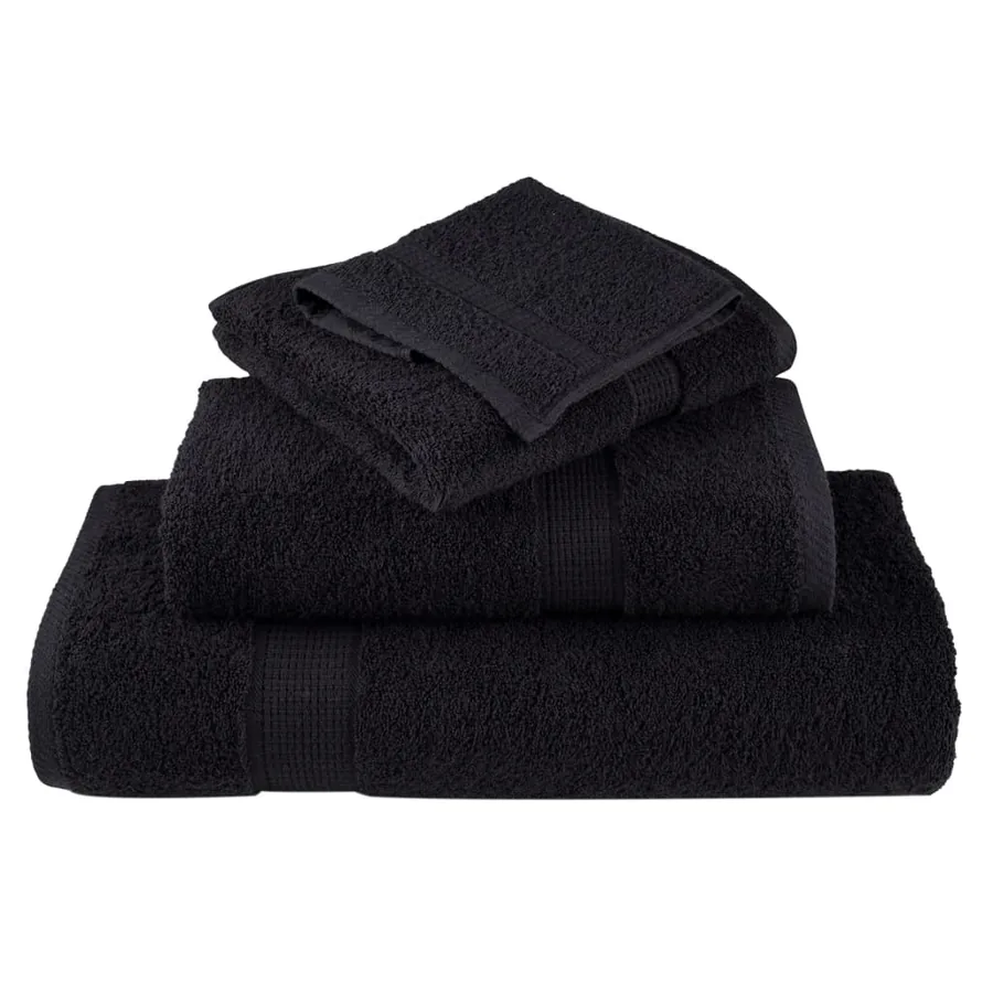 Serviettes de douche de qualité supérieure SOLUND 10 pcs noir - 4