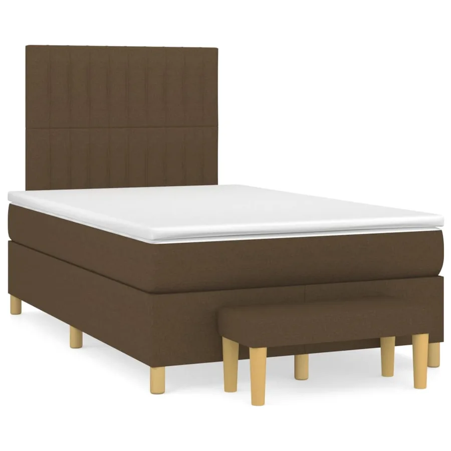 Sommier à lattes de lit avec matelas Marron foncé 120x200 cm - 2