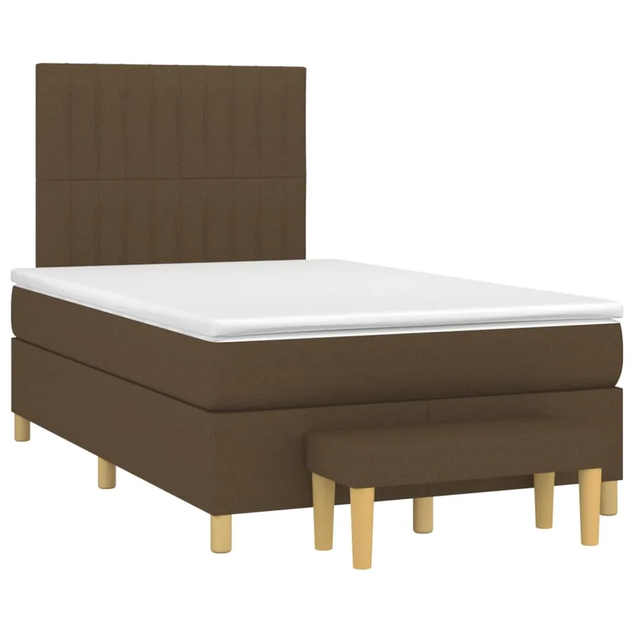 Sommier à lattes de lit avec matelas Marron foncé 120x200 cm - 3
