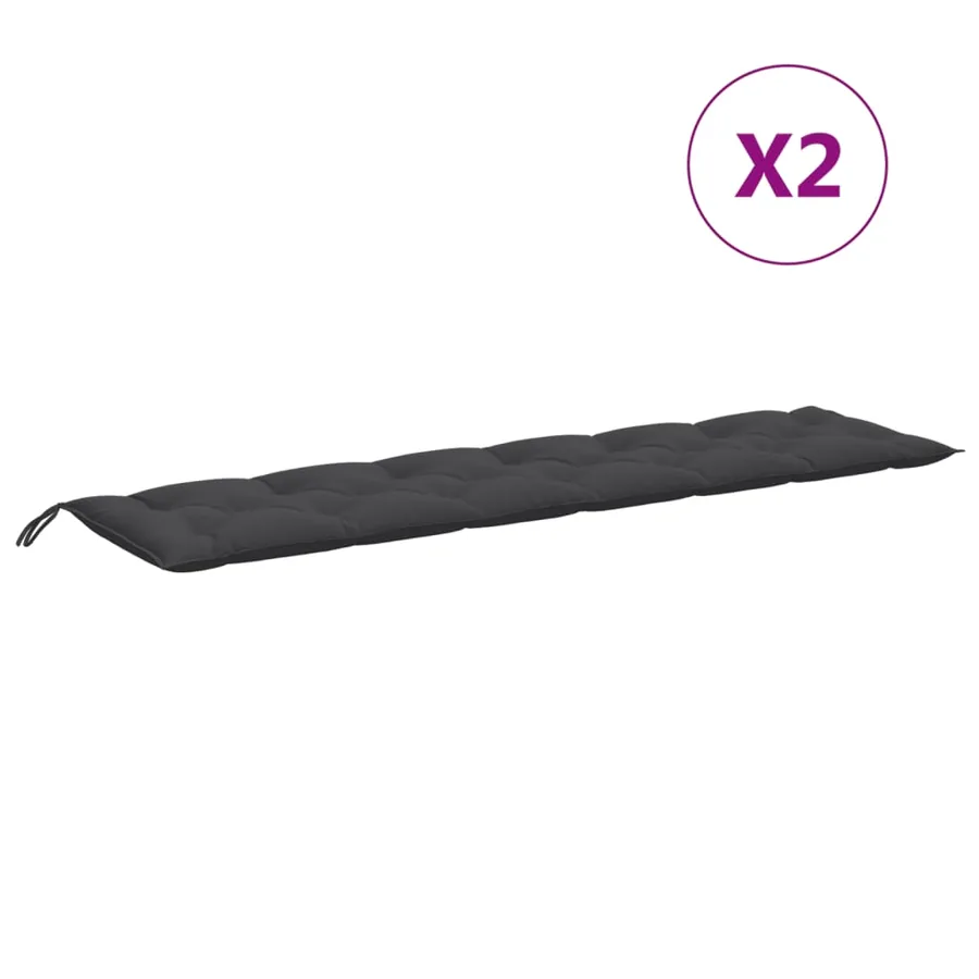 Coussins de banc de jardin lot de 2 anthracite mélangé tissu - 4