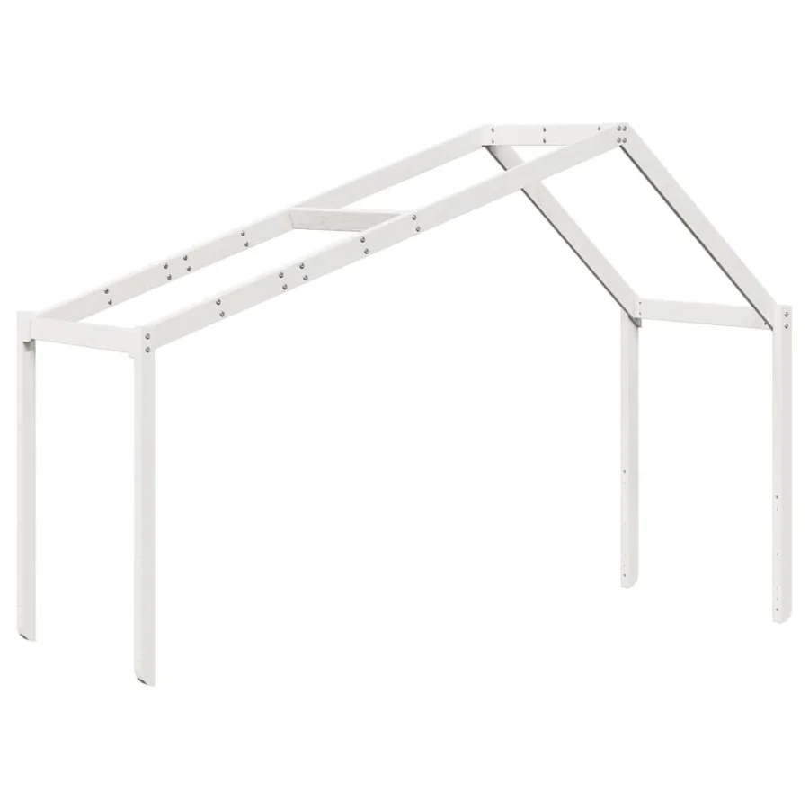 Lit haut sans matelas blanc 80x200 cm bois de pin massif - 6