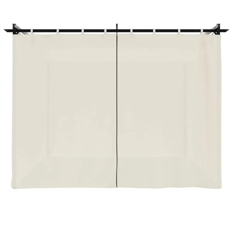 Tonnelle avec rideaux crème 3x3 m acier - 4