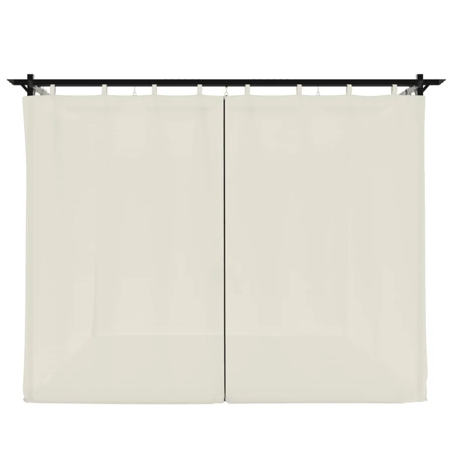 Tonnelle avec rideaux crème 3x3 m acier - 5