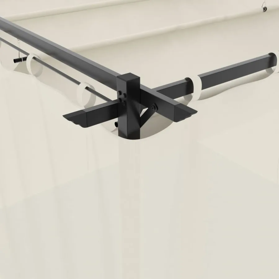 Tonnelle avec rideaux crème 3x3 m acier - 7
