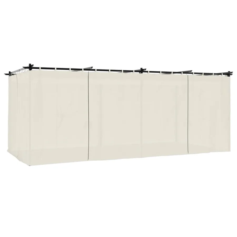 Tonnelle avec rideaux crème 6x3 m acier - 2