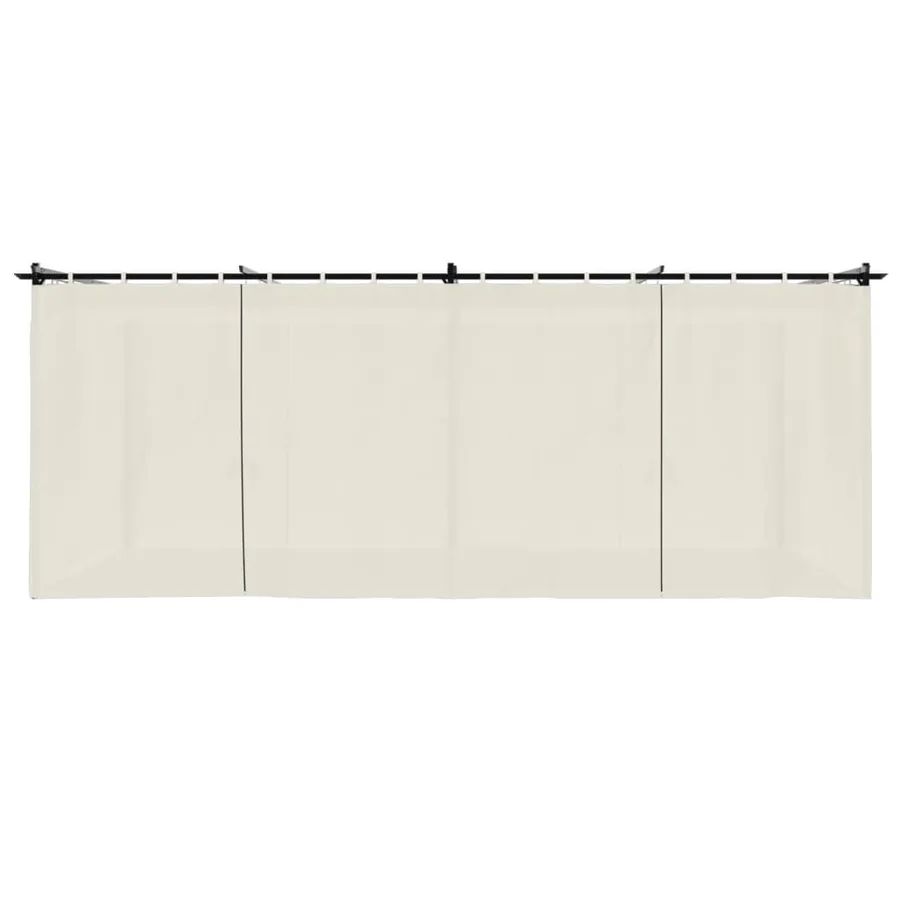 Tonnelle avec rideaux crème 6x3 m acier - 4