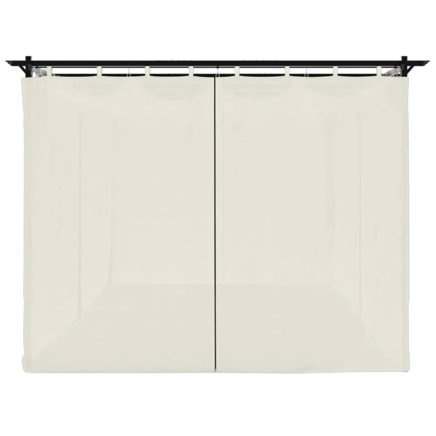 Tonnelle avec rideaux crème 6x3 m acier - 5