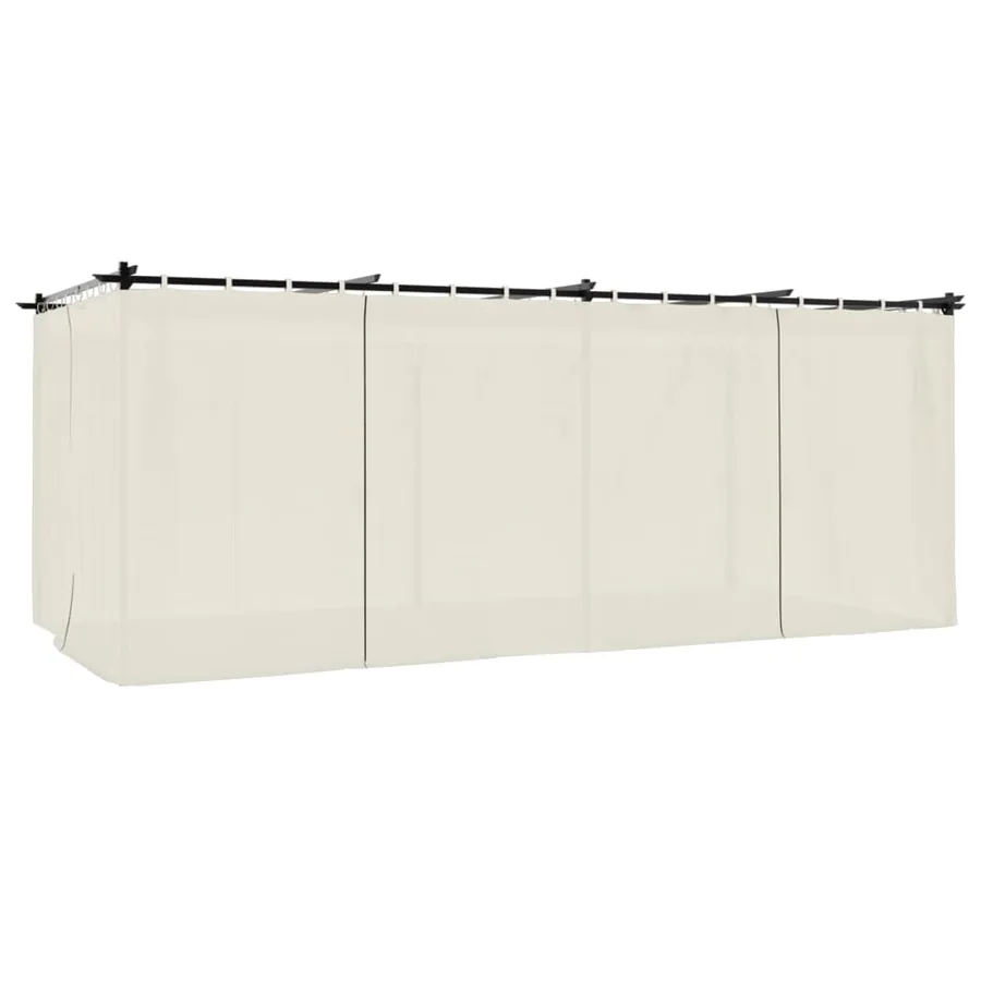 Tonnelle avec rideaux crème 6x3 m acier - 6