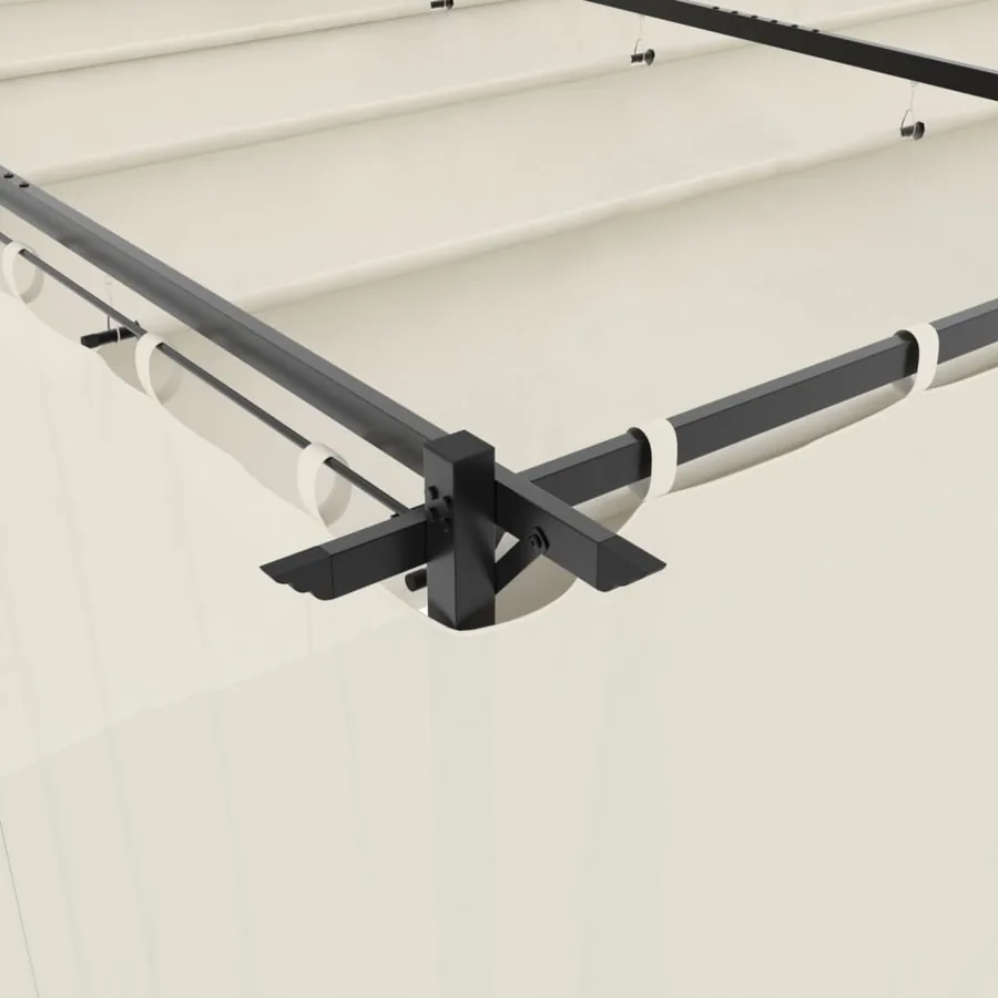Tonnelle avec rideaux crème 6x3 m acier - 7