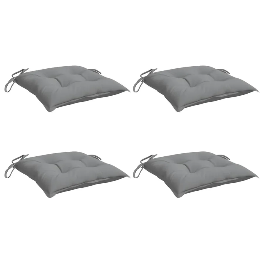 Coussins de chaise lot de 4 gris 50x50x7 cm tissu oxford - 3