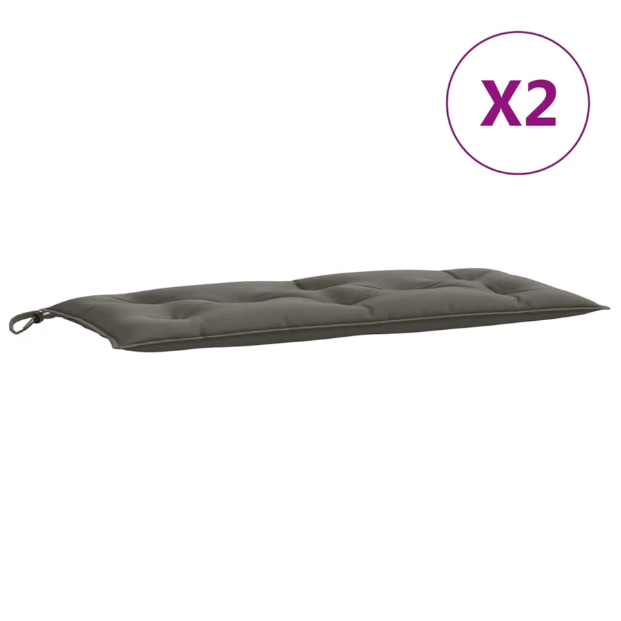 Coussins de banc de jardin lot de 2 gris foncé mélangé tissu - 4