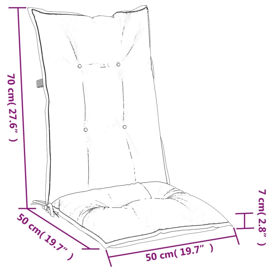 Coussins de chaise dossier haut lot de 2 rouge bordeaux mélangé - 11
