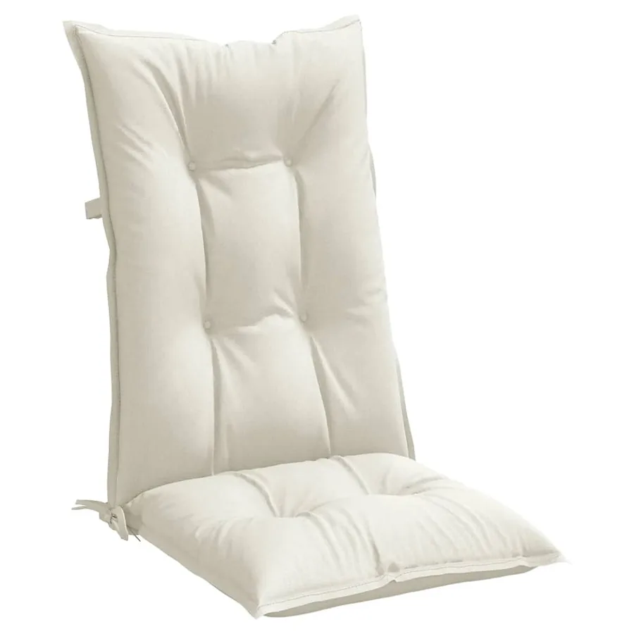 Coussins de chaise à dossier haut lot de 2 crème mélangé tissu - 5