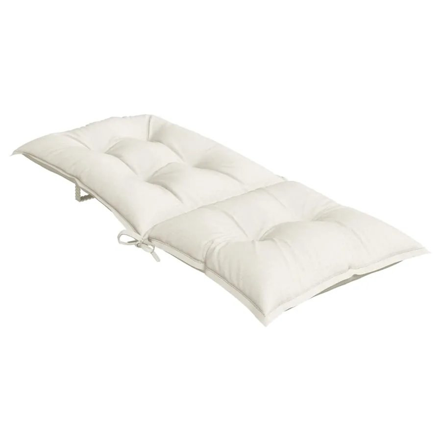 Coussins de chaise à dossier haut lot de 2 crème mélangé tissu - 6