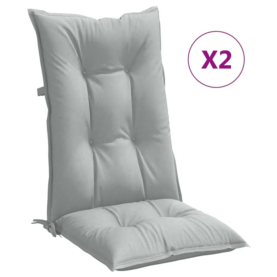 Coussins de chaise à dossier haut lot de 2 gris clair mélangé - 2