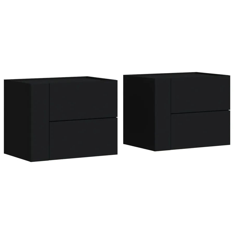 Tables de chevet murales 2 pcs noir 45x30x35 cm - 2