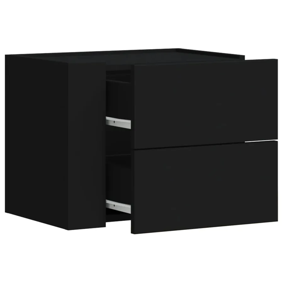 Tables de chevet murales 2 pcs noir 45x30x35 cm - 8
