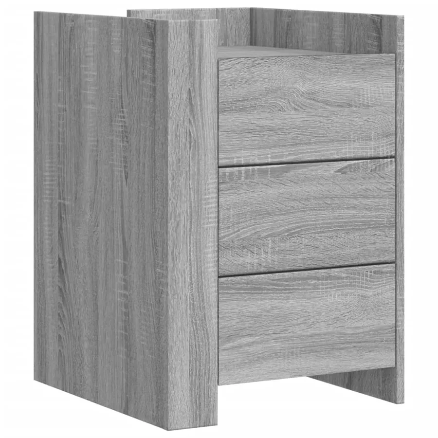 Table de chevet sonoma gris 45x50x65 cm bois d'ingénierie - 2