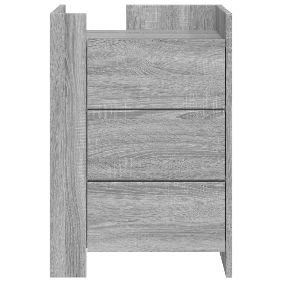 Table de chevet sonoma gris 45x50x65 cm bois d'ingénierie - 4