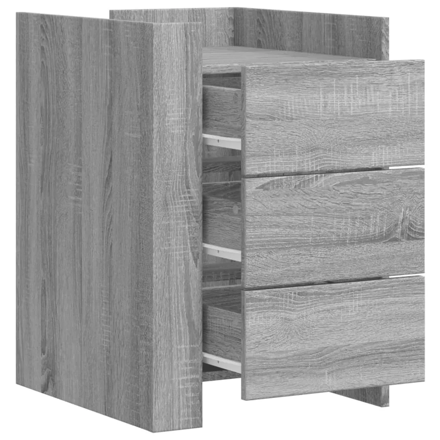 Table de chevet sonoma gris 45x50x65 cm bois d'ingénierie - 8
