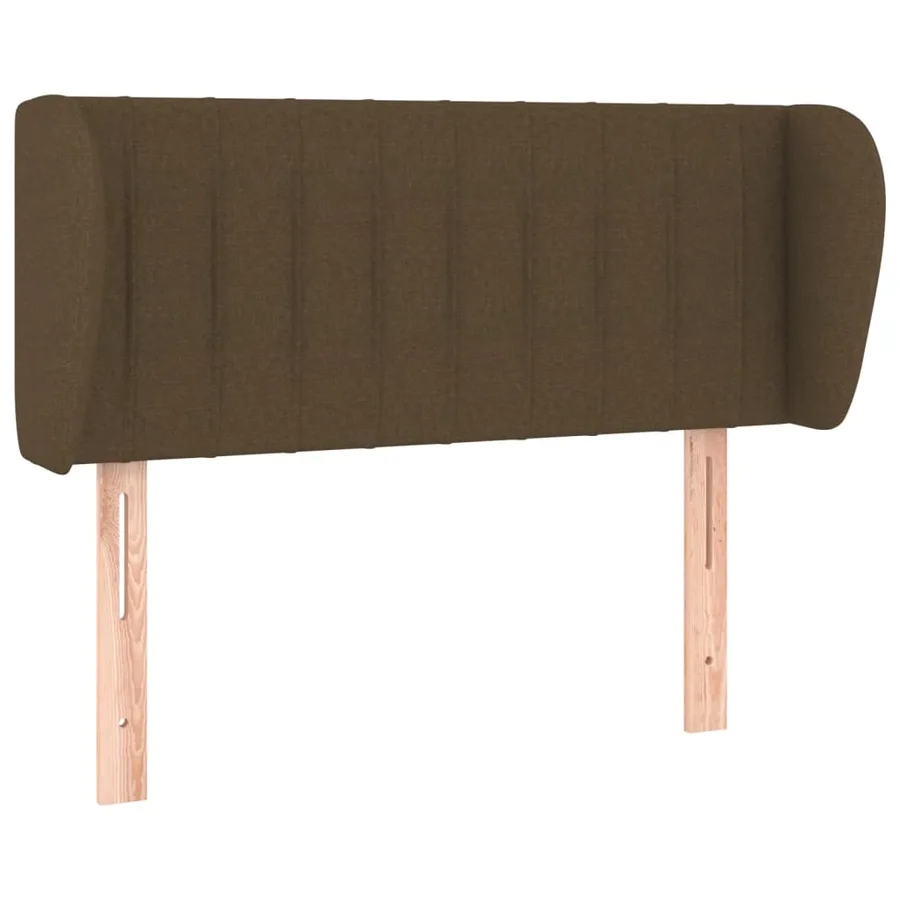 Tête de lit avec oreilles Marron foncé 93x23x78/88 cm Tissu - 2