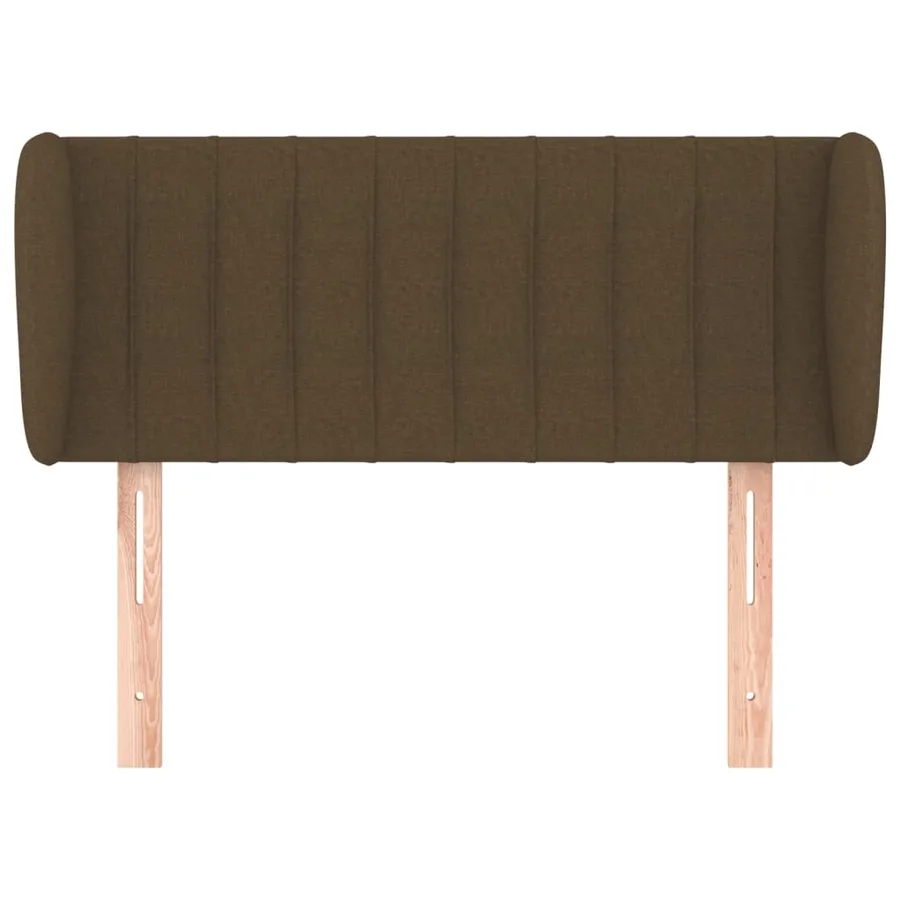Tête de lit avec oreilles Marron foncé 93x23x78/88 cm Tissu - 3