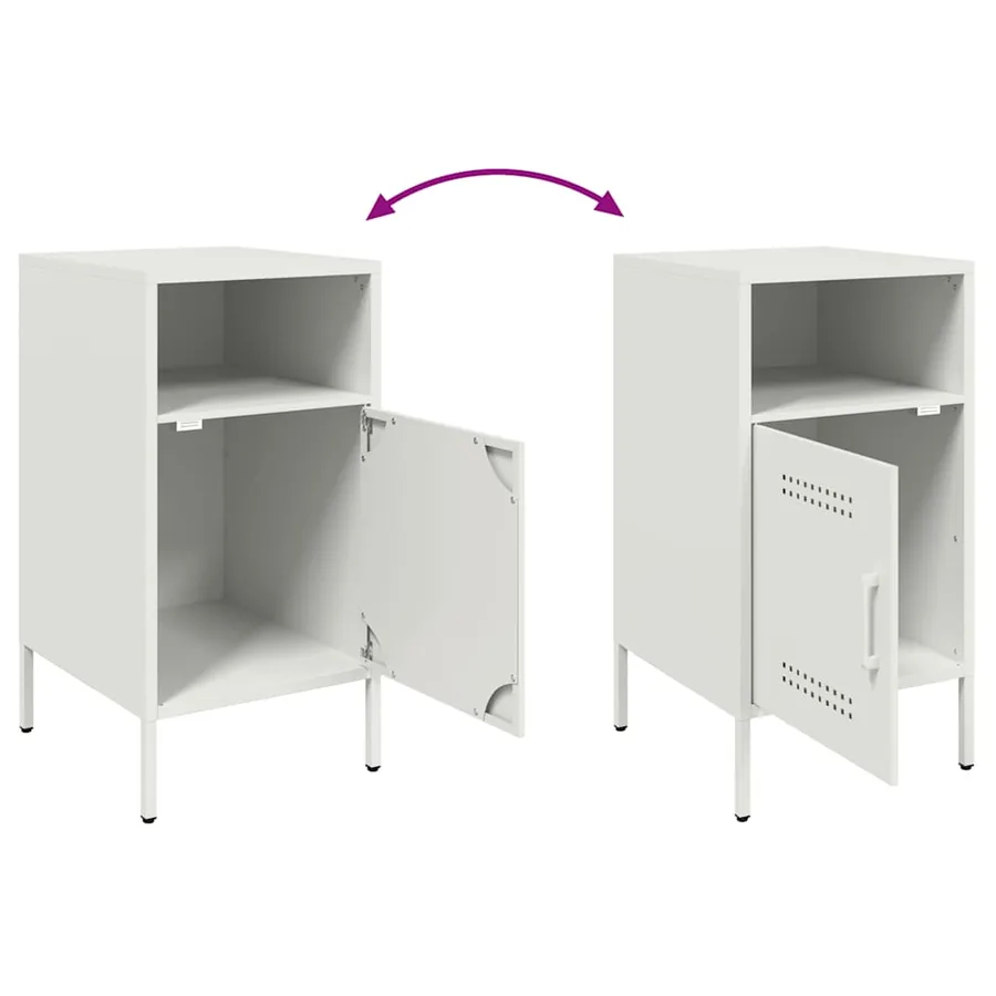 Tables de chevet 2 pcs blanc 36x39x68 cm acier - 10