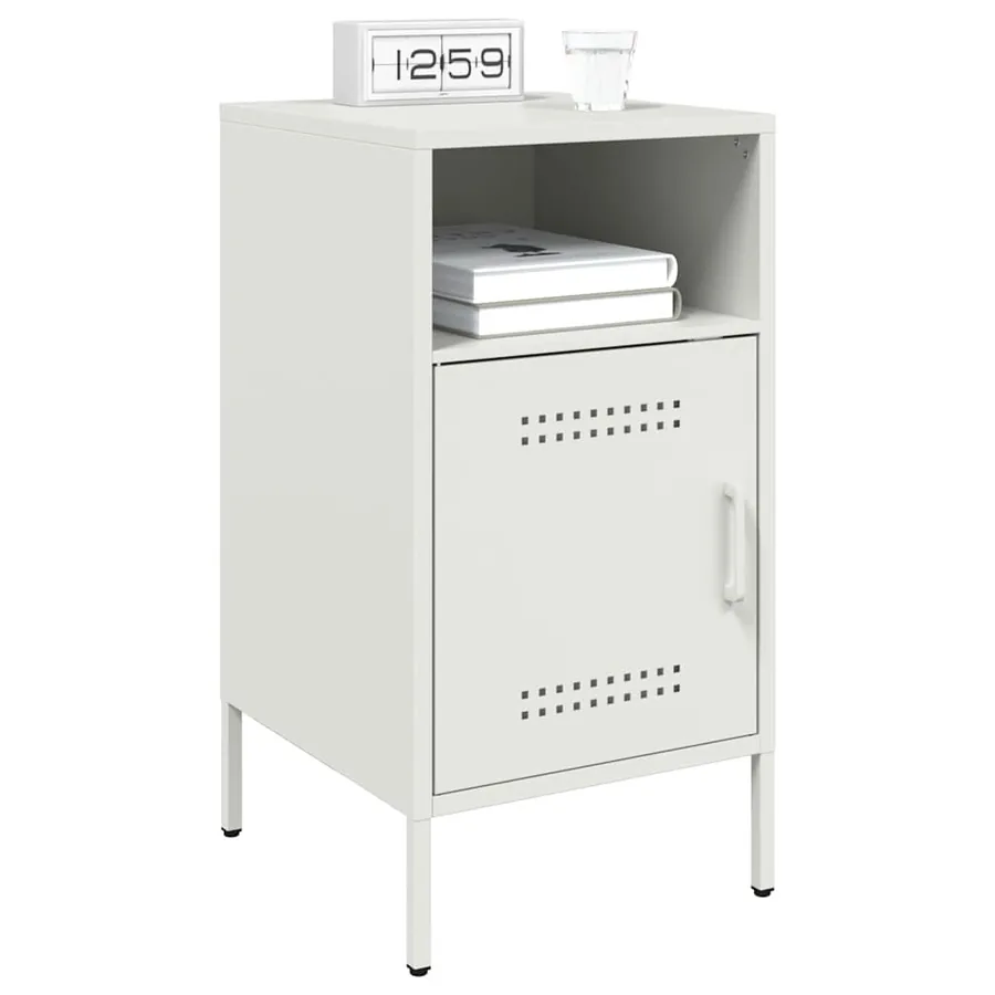 Tables de chevet 2 pcs blanc 36x39x68 cm acier - 3