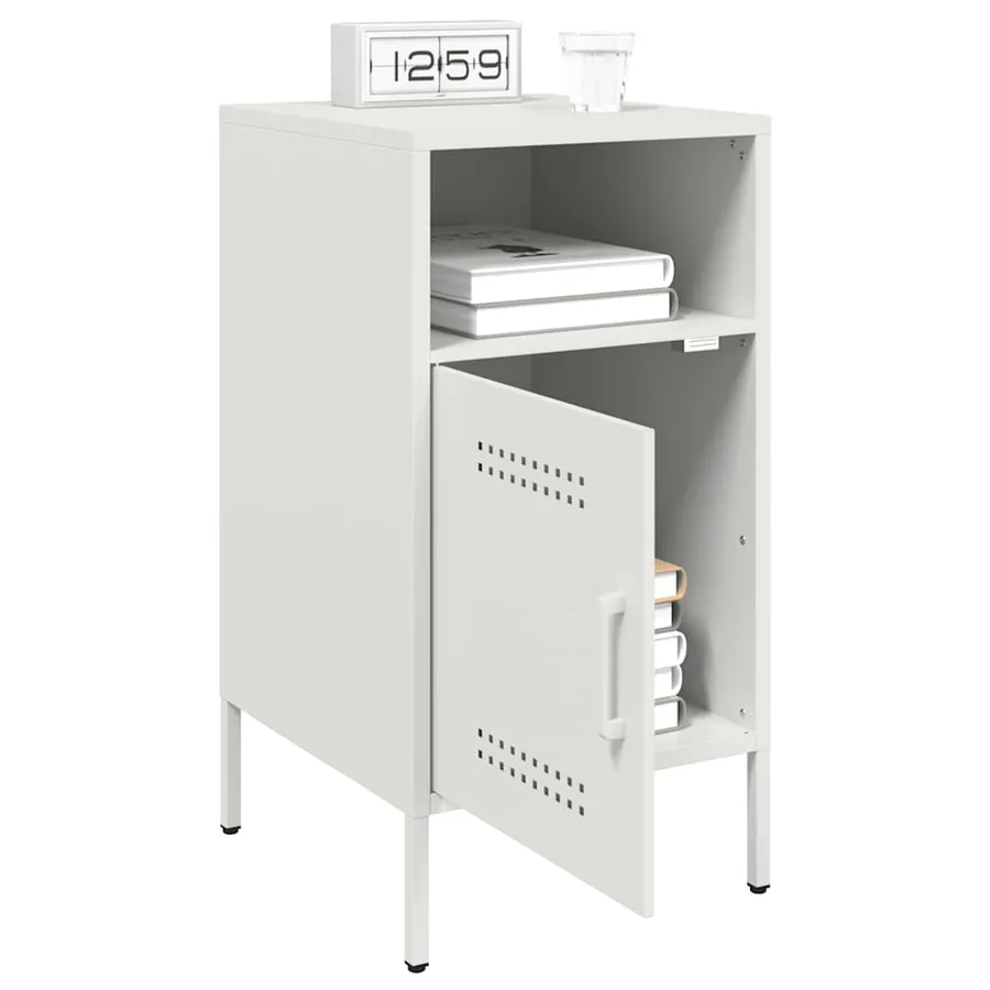 Tables de chevet 2 pcs blanc 36x39x68 cm acier - 4