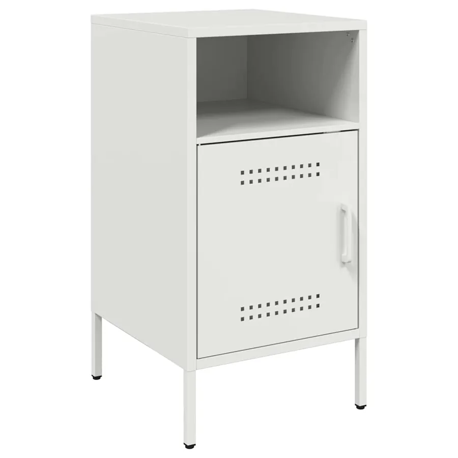 Tables de chevet 2 pcs blanc 36x39x68 cm acier - 5