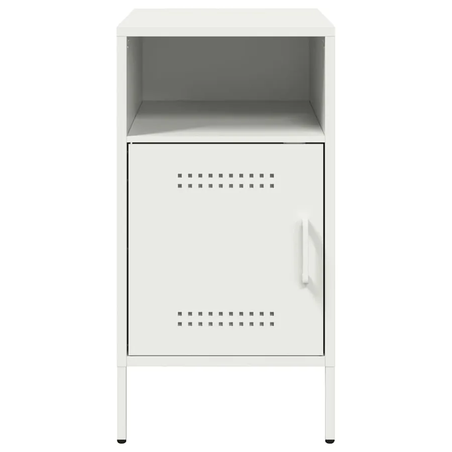 Tables de chevet 2 pcs blanc 36x39x68 cm acier - 6