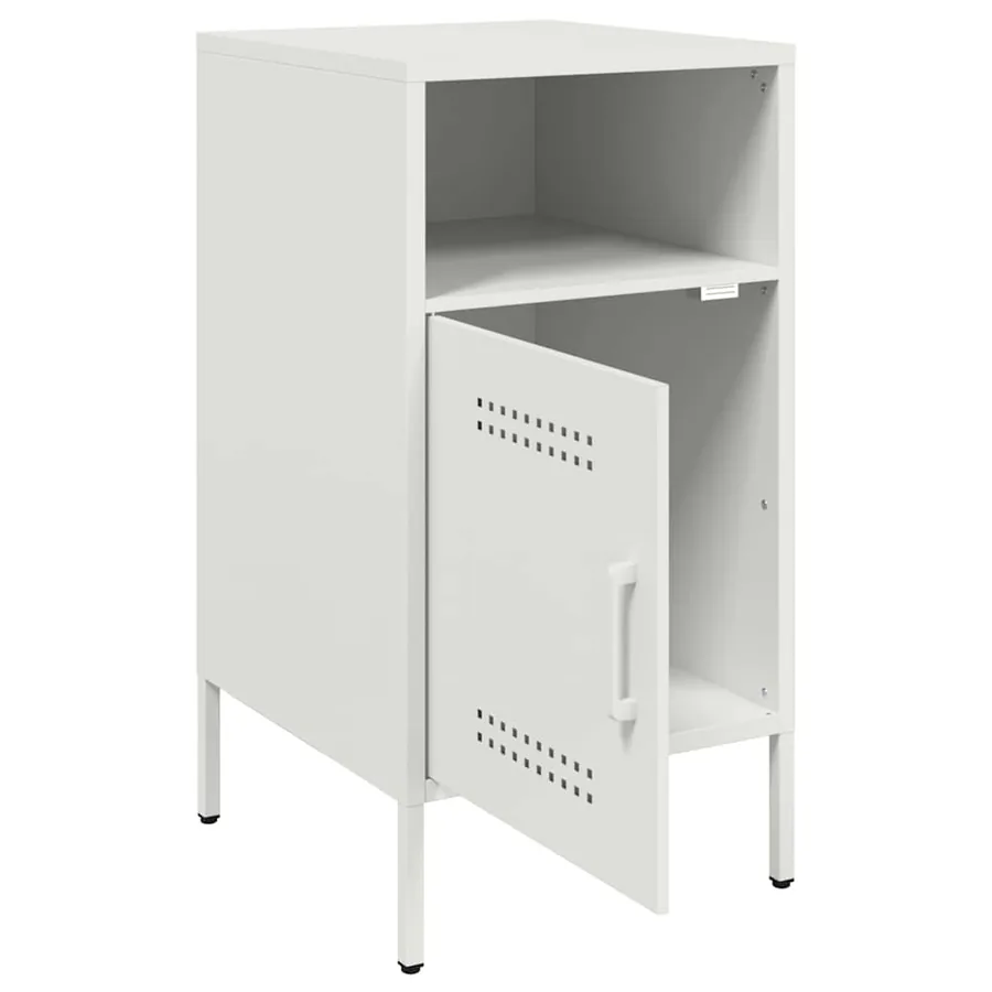 Tables de chevet 2 pcs blanc 36x39x68 cm acier - 9