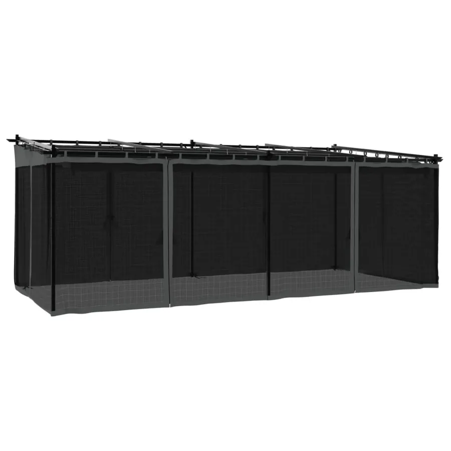 Tonnelle avec parois en filet anthracite 6x3 m acier - 2