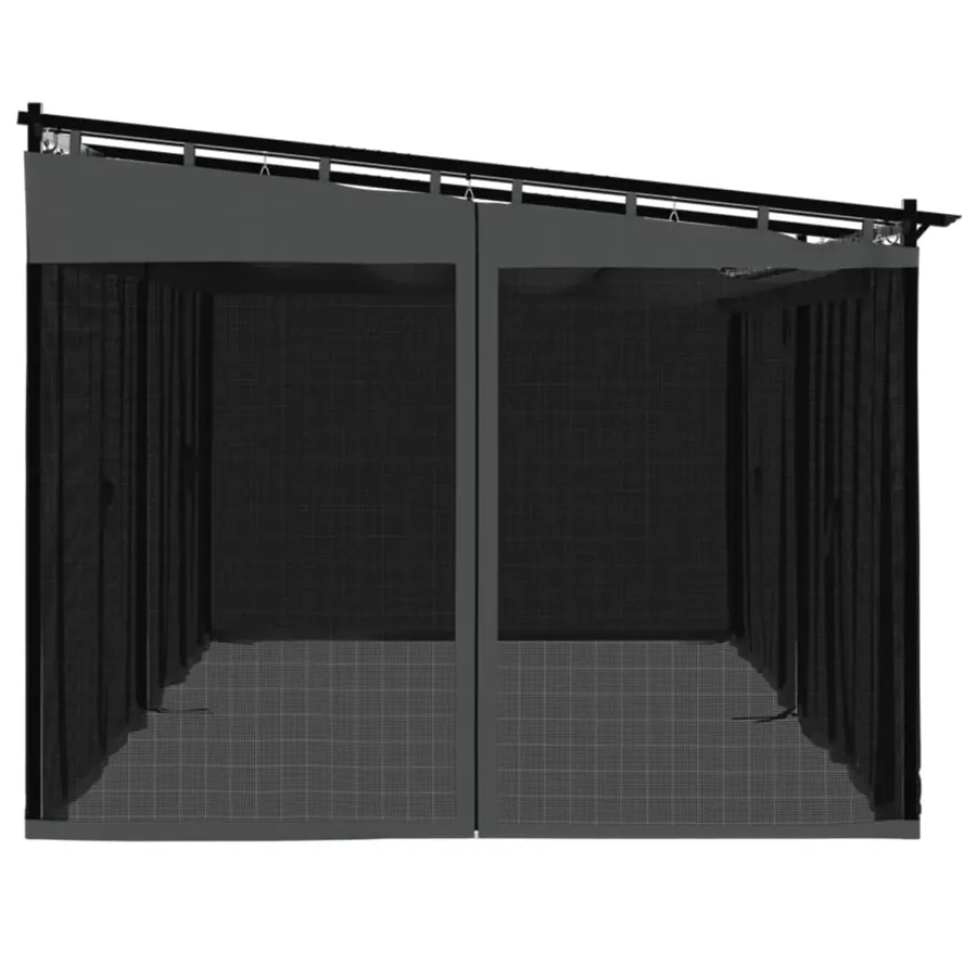 Tonnelle avec parois en filet anthracite 6x3 m acier - 5