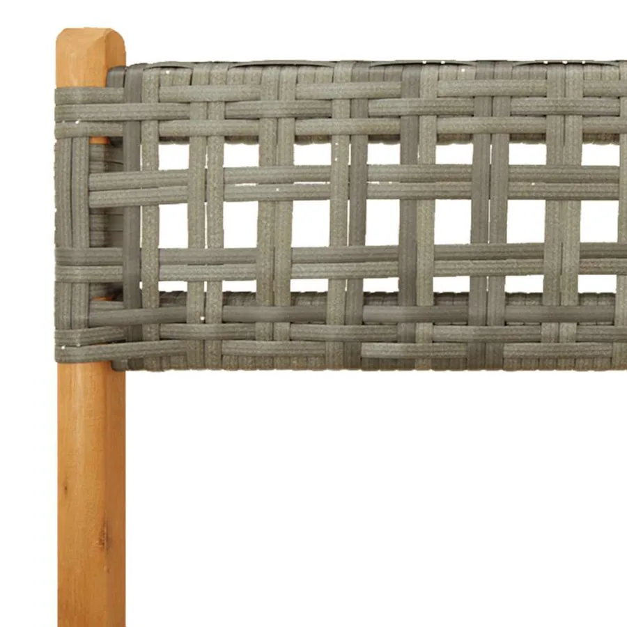 Chaises de jardin pliantes lot de 4 gris poly rotin bois massif - 9