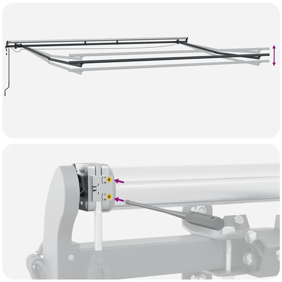 Auvent rétractable automatique avec LED marron 300x250 cm - 11