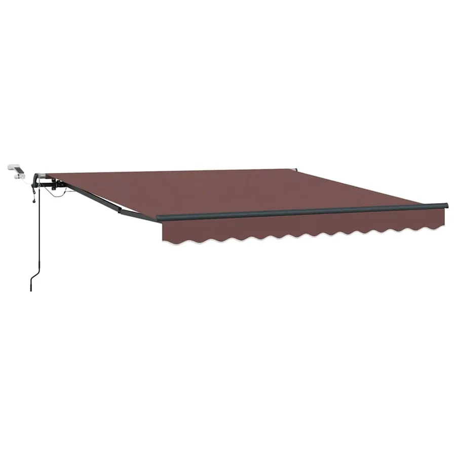 Auvent rétractable automatique avec LED marron 300x250 cm - 2