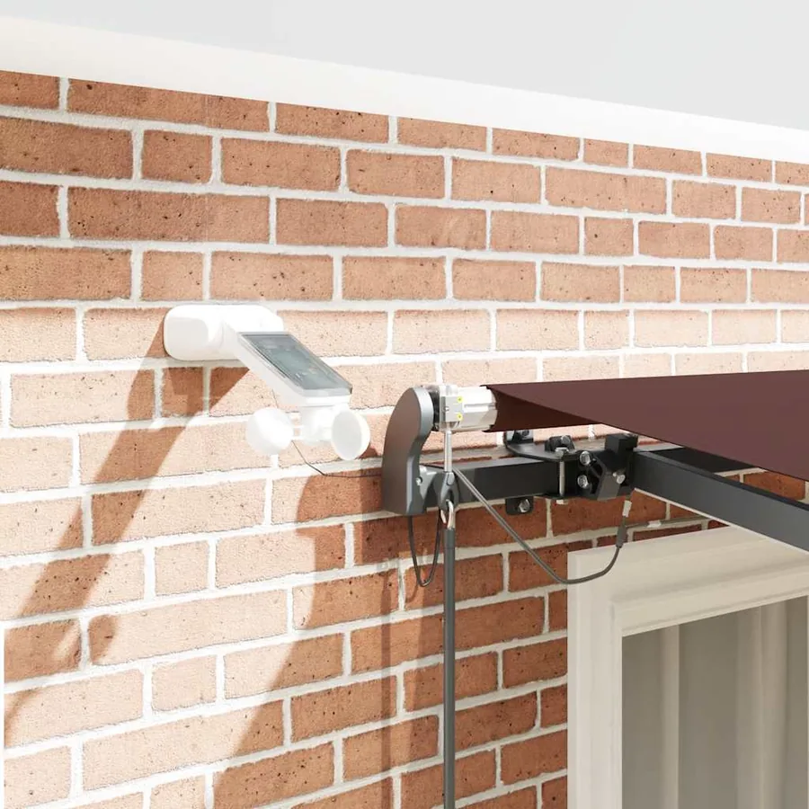 Auvent rétractable automatique avec LED marron 300x250 cm - 4