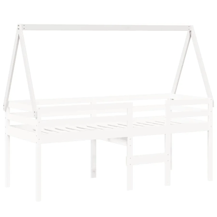 Toit de lit pour enfants blanc 209x85,5x88cm bois de pin massif - 3