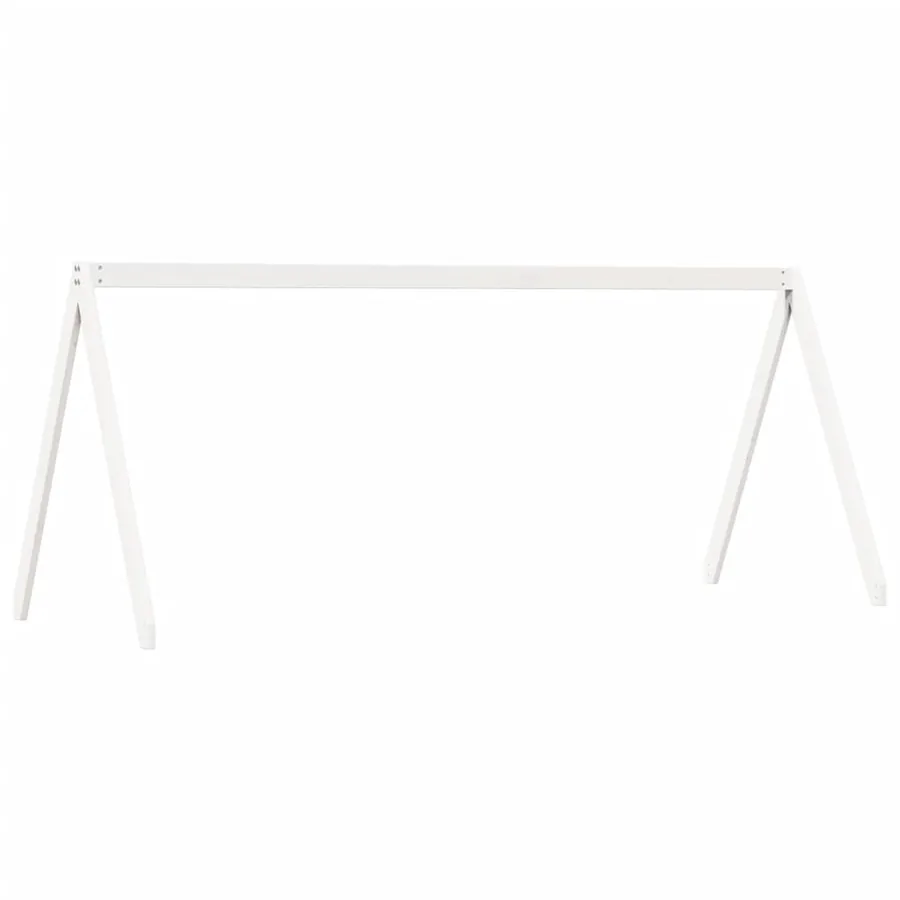 Lit haut sans matelas blanc 80x200 cm bois de pin massif - 6