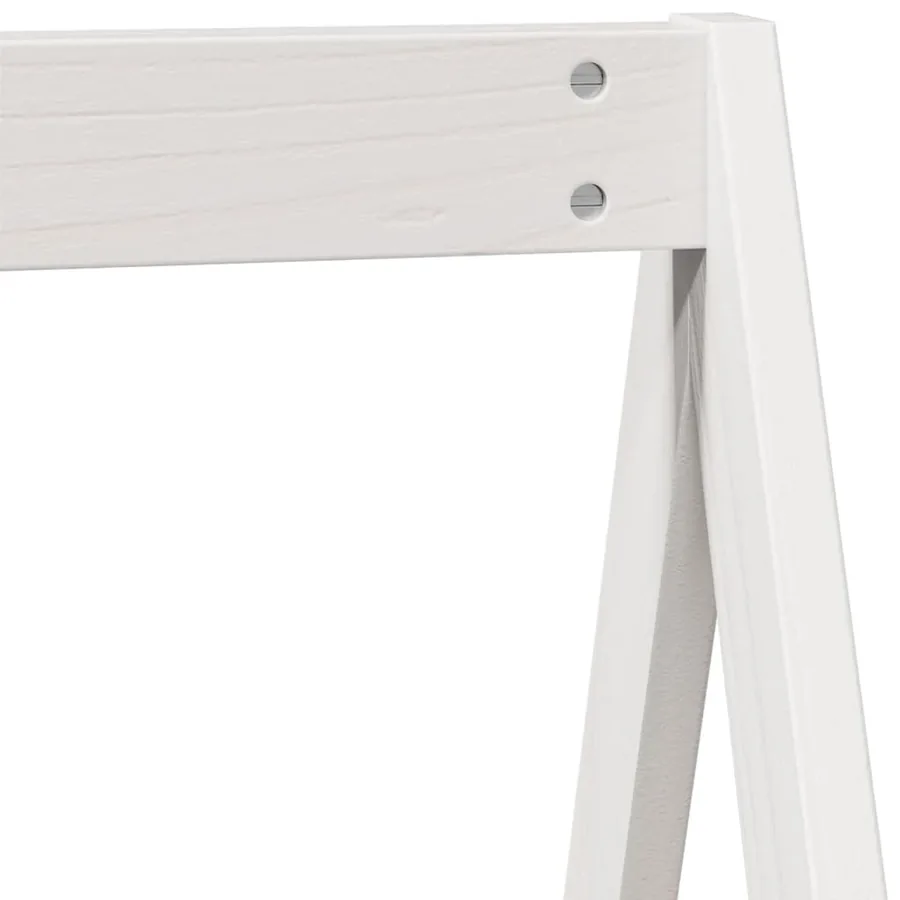 Lit superposé sans matelas blanc 80x200 cm bois de pin massif - 10
