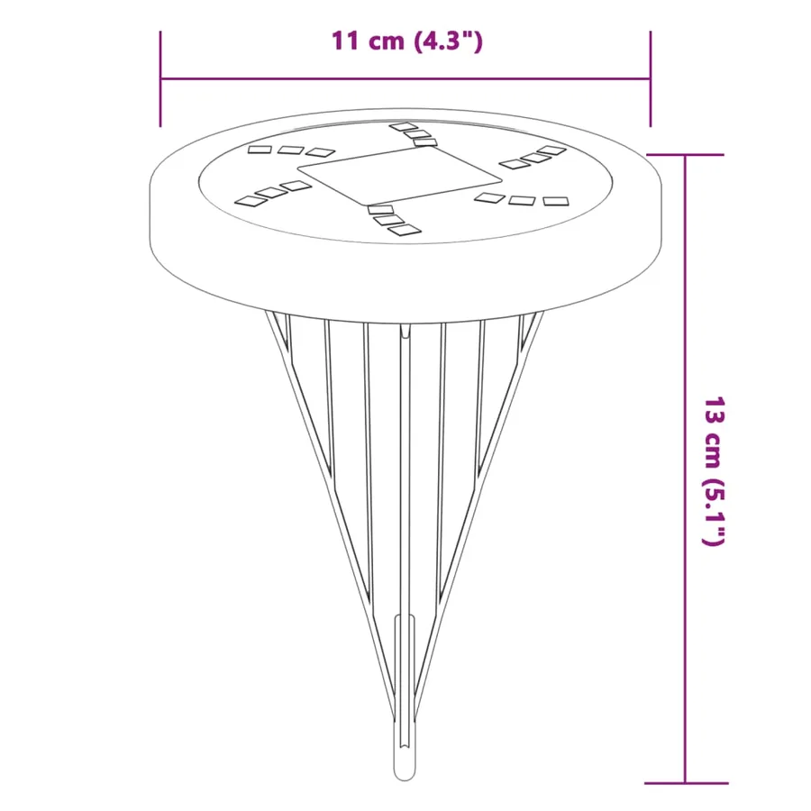 Lampes solaires de sol et piquets de sol extérieur 4 pcs - 6