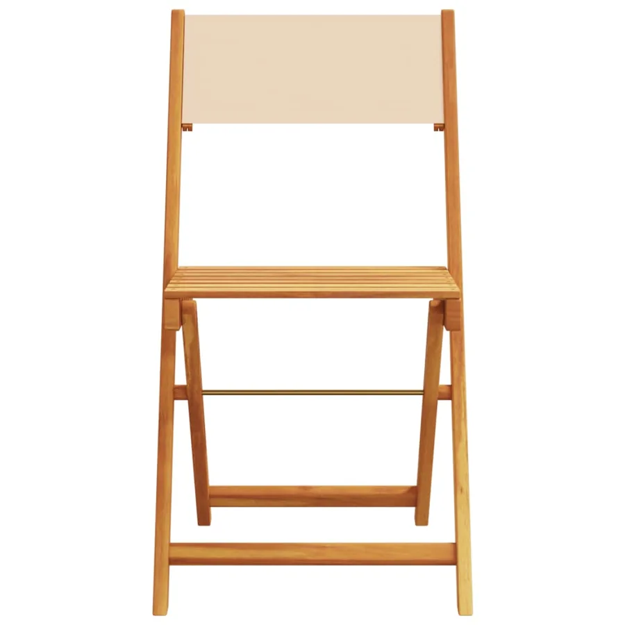 Ensemble à manger de jardin 5 pcs beige tissu et bois massif - 4