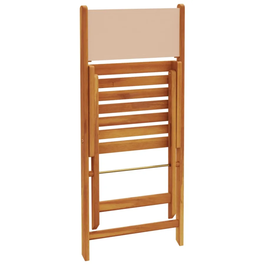 Ensemble à manger de jardin 5 pcs beige tissu et bois massif - 7
