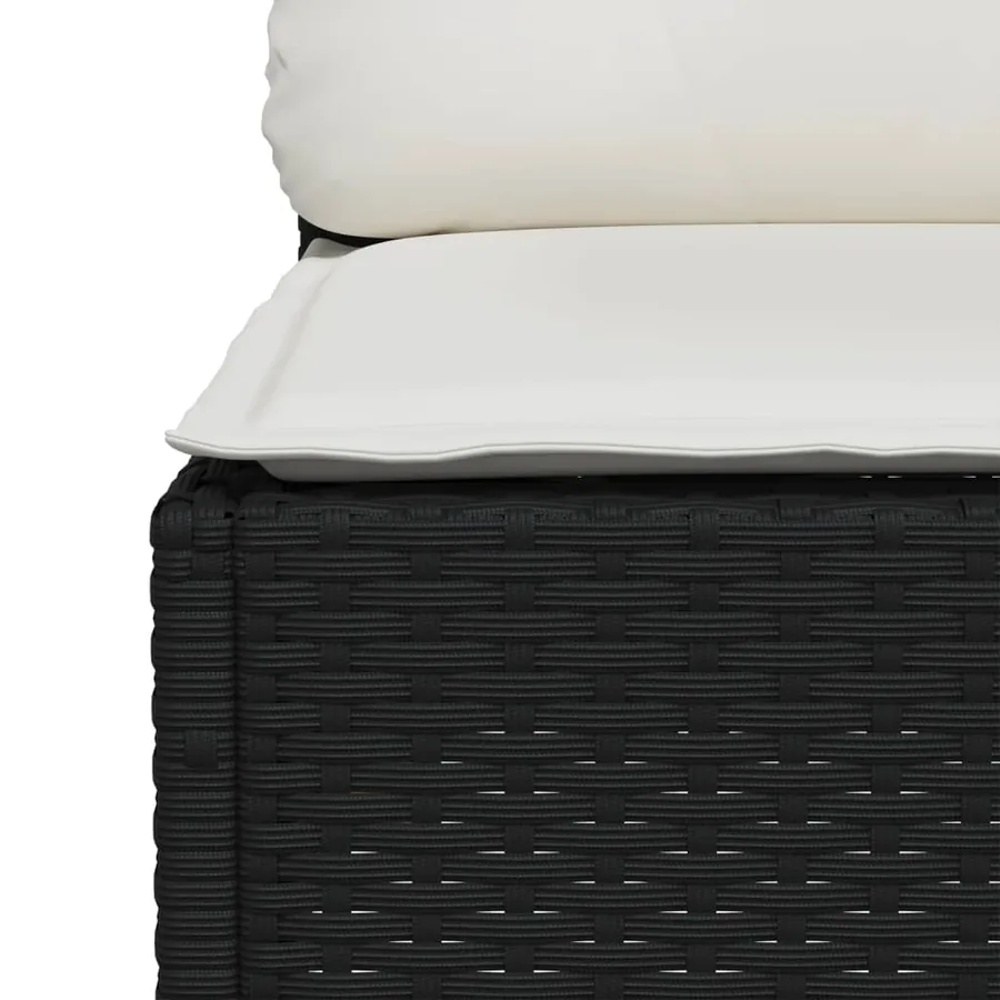 Salon de jardin 10 pcs avec coussins noir résine tressée - 5