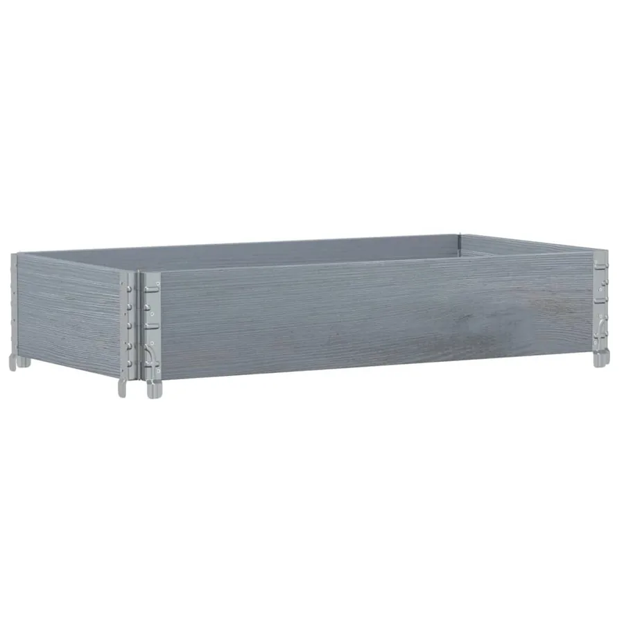 Jardinière gris 100x50 cm bois massif de pin - 2