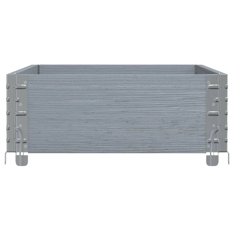 Jardinière gris 100x50 cm bois massif de pin - 4