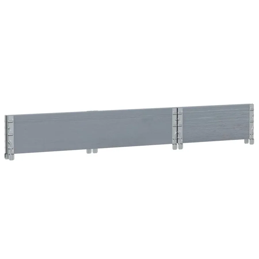 Jardinière gris 100x50 cm bois massif de pin - 6